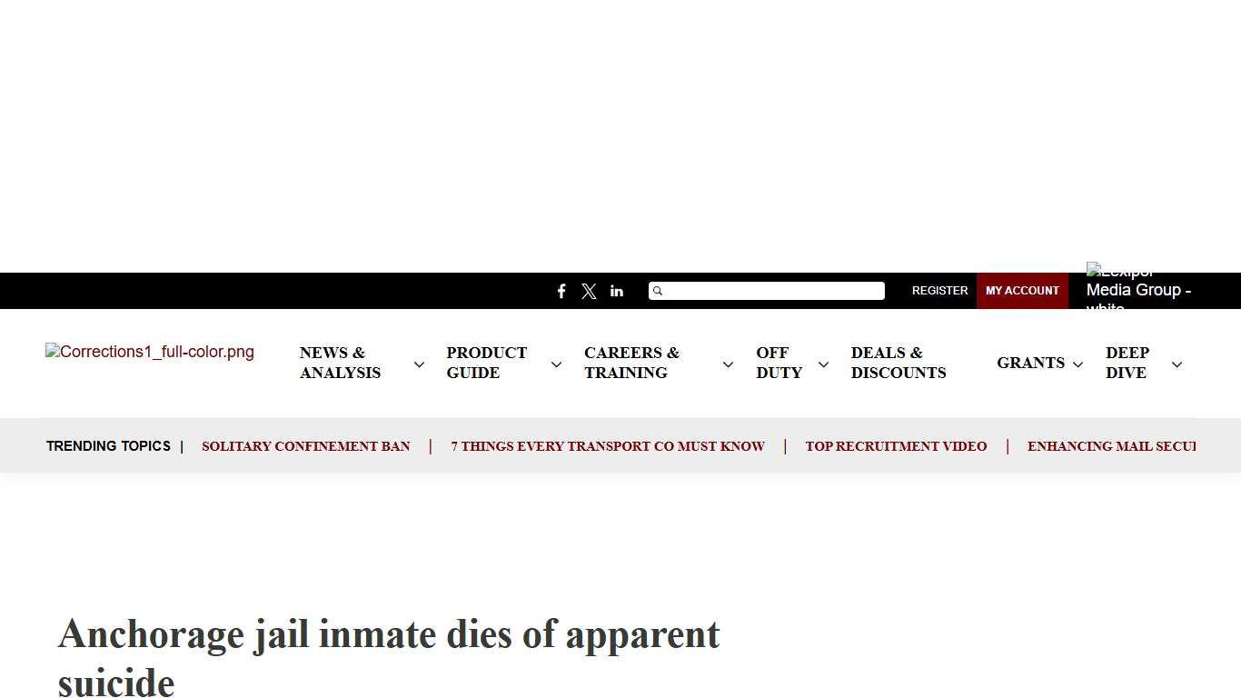 Anchorage jail inmate dies of apparent suicide